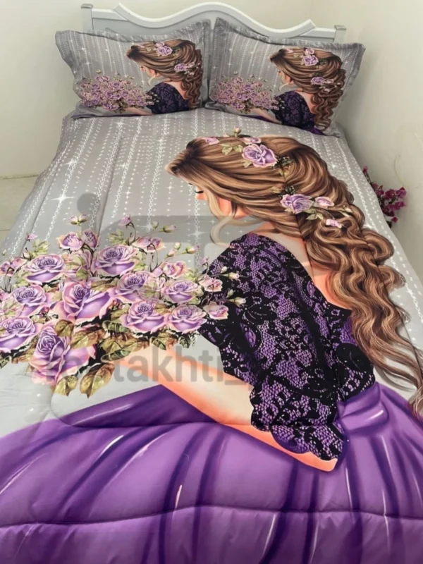 روتختی سه بعدی دخترانه پرنسس بنفش