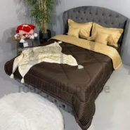 روتختی قهوه ای و طلایی ساده یکنفره و دونفره
