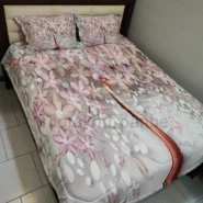 روتختی مخمل شکوفه بهاری صورتی یکنفره و دونفره