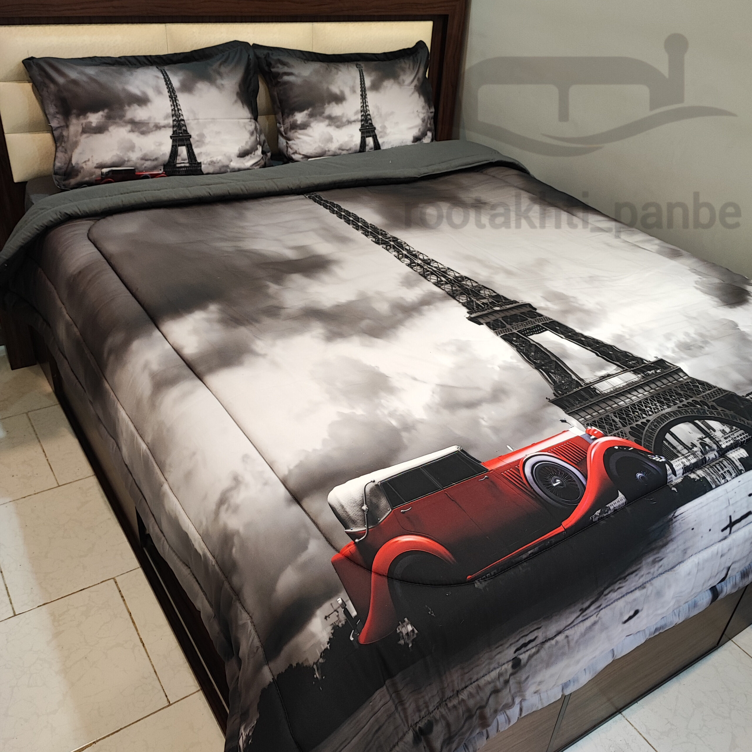 Paris Turkish 3D bedspread for single and double beds.2