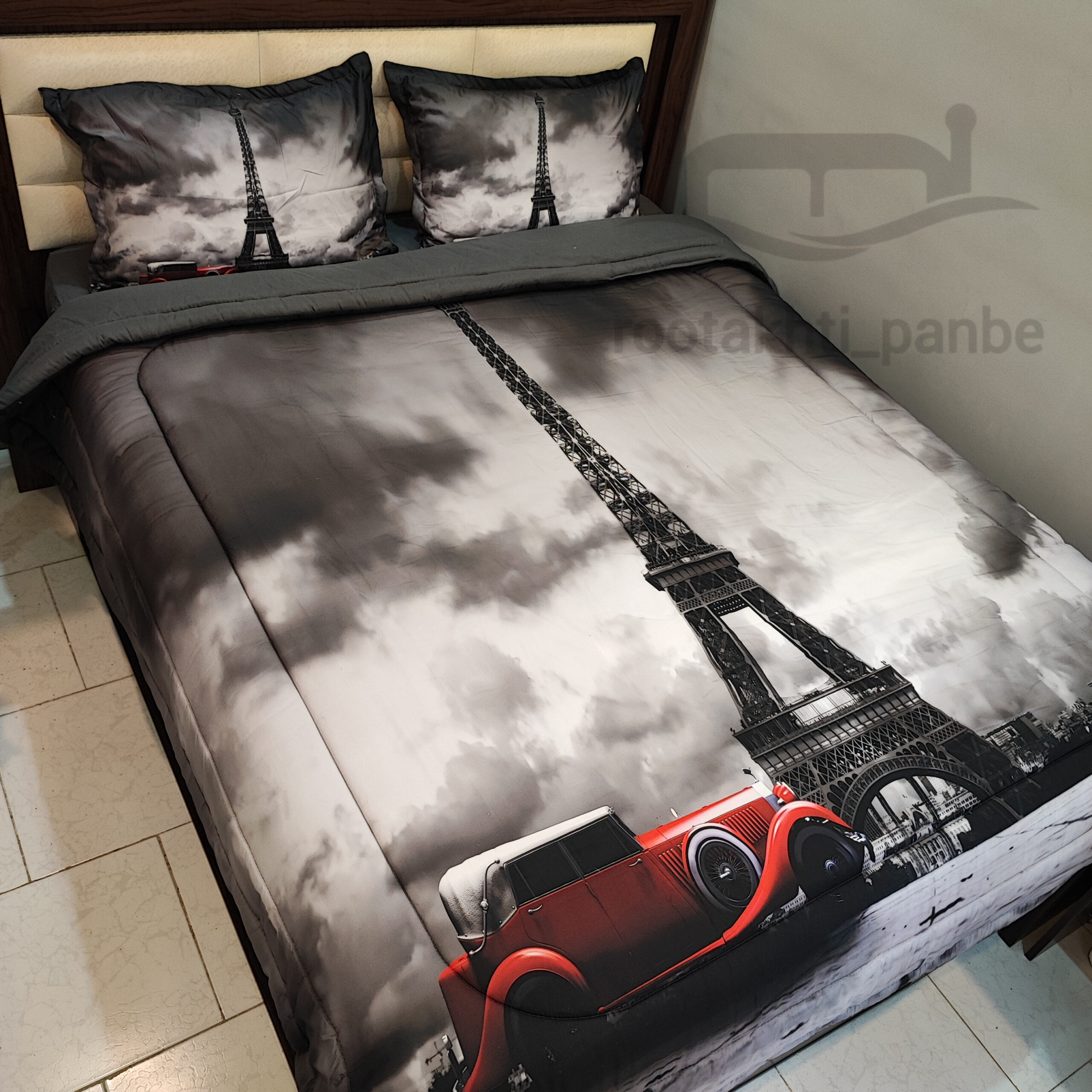 Paris Turkish 3D bedspread for single and double beds.3