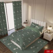 روتختی دخترانه گل بابونه سبز کد 1323