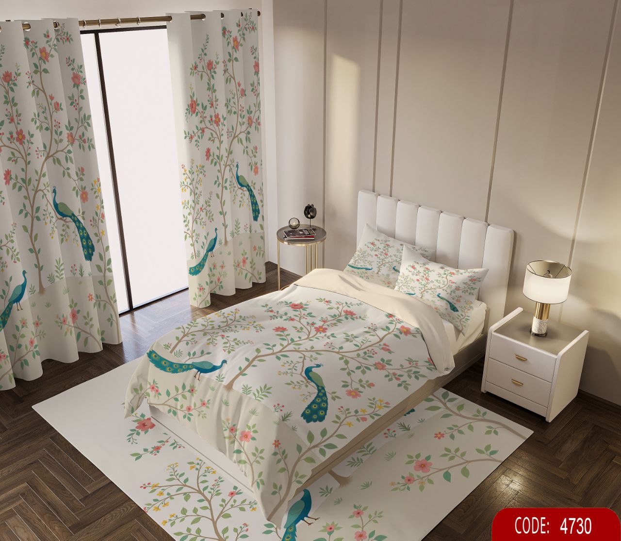 روتختی دخترانه طرح طاووس کد 1319